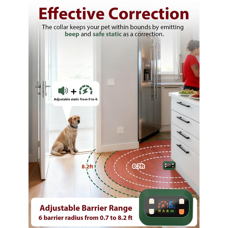 MIMOFPET Wireless Pet Barrier - Indoor Outdoor Waterproof Barrier with