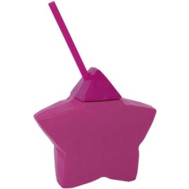 Pink Star-Shaped Plastic Cup with Straw (1 Count) - Star-Shaped Sipper for Kids - Perfect for Parties, Add a Touch of Whimsy to Your Drinkware Collection