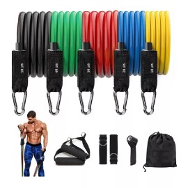 OEM Kit 11 Piezas Bandas De Resistencia  Portatil Gym Donde Sea