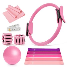 10 Piezas Pilates Kit,Equipo de Pilates para Entrenamiento en Casa.Incluye Pelota de Pilates, aro de Pilates y Banda de Resistencia.Ideal para Pilates