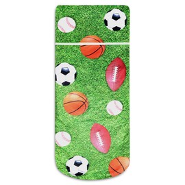 iscream Glow in The Dark 70" x 28.5" Faux Sherpa-Lined Silky Silky Fleece Zippered Sleeping Bag - Dinosaur Friends