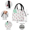 ZzWwR Cherry Leaves Floral Insulated Lunch Bag, Reusable Multi-Pocket Container