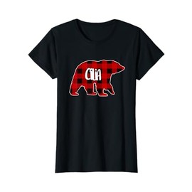 Cilia Bear Custom Red Buffalo Plaid Christmas Pajama T-Shirt