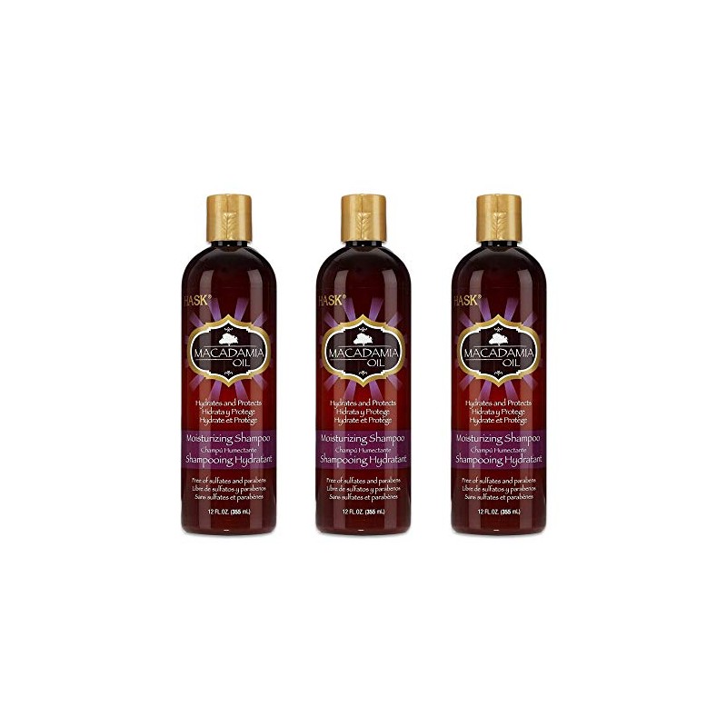 Champú hidratante de aceite de macadamia Hask de 12 onzas
