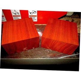 One Padauk Bowl Blanks Lathe Turning Block Lumber 6 X 6 X 3" Suitable Wood Pieces for Wood Crafts and Projects
