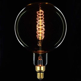 TIANFAN Giant Edison Bulb G200 Vintage Incandescent 60W Spiral Filament 110/130V E26 Big Size Light Bulb (G200)
