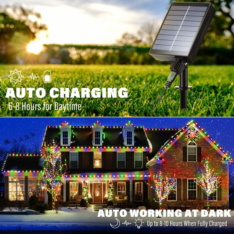 iBaycon Solar C9 Christmas Lights Outdoor, 65FT 100LED C9 Strawberry