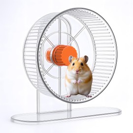 Super Silent Hamster Wheel, Adjustable 8.3" Spinning Hamster Wheel Silent, Apply to Wheel Hamsters, Gerbils and Mice, No-Slip Surface with Stable Base, Easy-Clean Design (Clear) ﻿