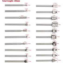 Bestgle 20 Pcs 1/8 Inch (3mm) Shank HSS Rotary Cutting Burrs Router Bits Milling Cutter Set Fit for Rotary Tools DIY Woodworking, Carving, Engraving, Drilling, 20Sizes