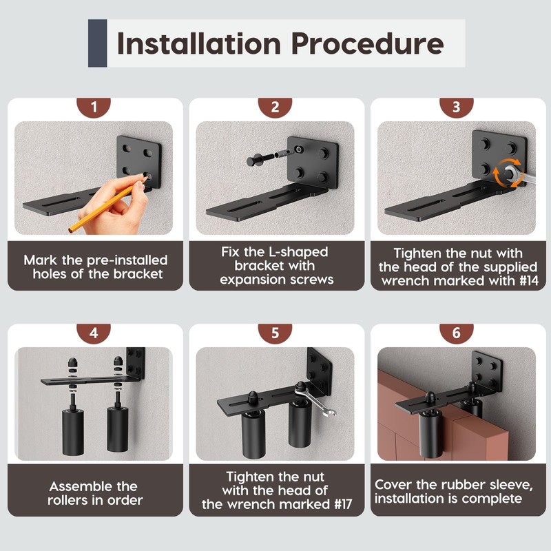 Anobeyi Heavy Duty Slide Gate Roller Guide with L Rear