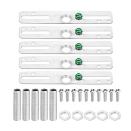 PATIKIL 4" Light Crossbar Kit, 3 Set Universal Light Fixture Mounting Bracket with 1/8IP Tap Center Hole Ceiling Light Plate Canopy Hardware Set for Chandelier Wall Light, Silver Tone