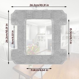 Fictezlove Pack of 10 Replacement Wipes for Ecovacs Winbot W2 Omni / W2 / W1 Pro / W1 Window Cleaning Robot Washable Microfibre Cleaning Pad Accessories