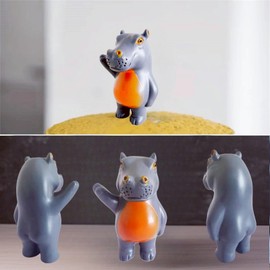 Jxueych Rebellious Hippo Figurine, Miniature Resin Hippo Standing 3.5 Inch, Adorable Mini Hippo - The Cutest Addition to Your Decor!