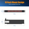 10 Outlet Rack Mount Power Strips with Individual Switch,1U Rack