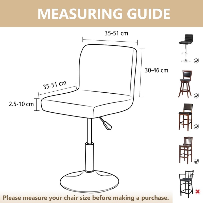 Gollense Bar Stool Covers Set of 4 Stretch Pub Counter