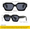 SHEEN KELLY Retro Thick Hexagon Sunglasses Men Women Trendy Oversized