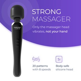 Yarosi Curve Therapeutic Device - 8 Powerful Speeds and 20 Patterns - for Muscle Aches and Sports Recovery - Rechargeable - Travel Friendly - Black