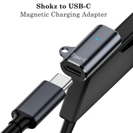 AuviPal USB C Magnetic Charger Adapter for AfterShokz Aeropex, Shokz OpenComm, OpenRun, OpenRun Pro, OpenRun Mini and OpenRun Pro Mini - 2 Pack, Gray