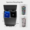 Tioutbot Dual Compartment Trash Can, 2 x 8 Gallon Stainless