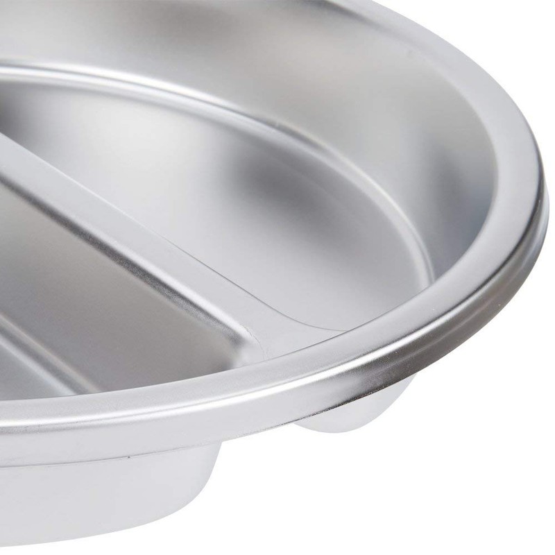 2 Pack ChefQ 2.5 Inch Deep Round Divided Food Pan