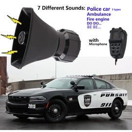 Alarm Horn Siren PA Speaker Mic System,BANHAO 100w 12v 7 Sound Loud Car Alarm Police Car Siren Speaker System Emergency Amplifier Alarm Kit Horn for 12V Truck Lorry Boat