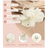 Z&X Women Feather Flower Fascinator Hat with Hair Clip Brooch