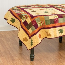C&F Home Amber Leaves Quilted Topper 54 x 54 Green/Orange/Yellow/Brown