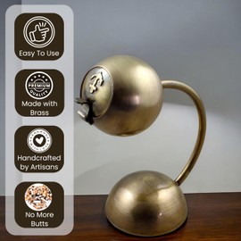 THE Unltd India Vintage Brass Ashtray with Lid, Handcrafted Decorative Piece for Smokers Retro Style Smoking Accessory Perfect for Home, Office, or Bar Décor Indoors and Outdoors Use (Brass, Brown)