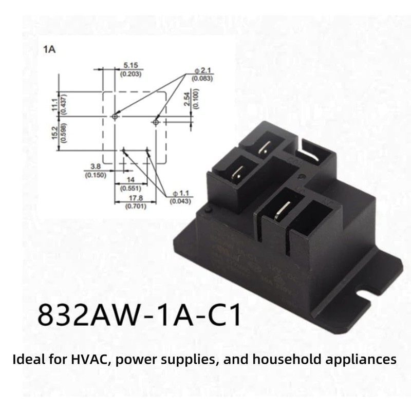 4-Pack 832AW-1A-F-C1 12VDC 832AW 1A C1 12V 30A 4-Pin Normally