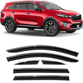 Voron Glass Chrome Trim Tape-on Extra Durable Rain Guards for Kia Sorento 2016-2020, Window Deflectors, Vent Window Visors, 6 Pieces - 100613