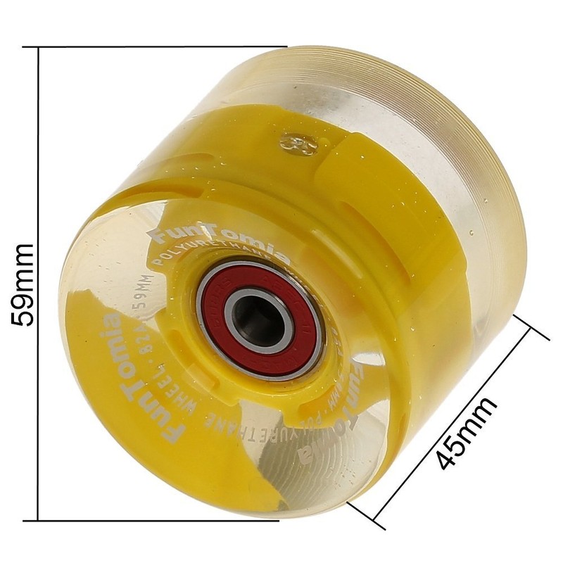 FunTomia 4 x Miniboard / Skateboard LED Wheels 59 x
