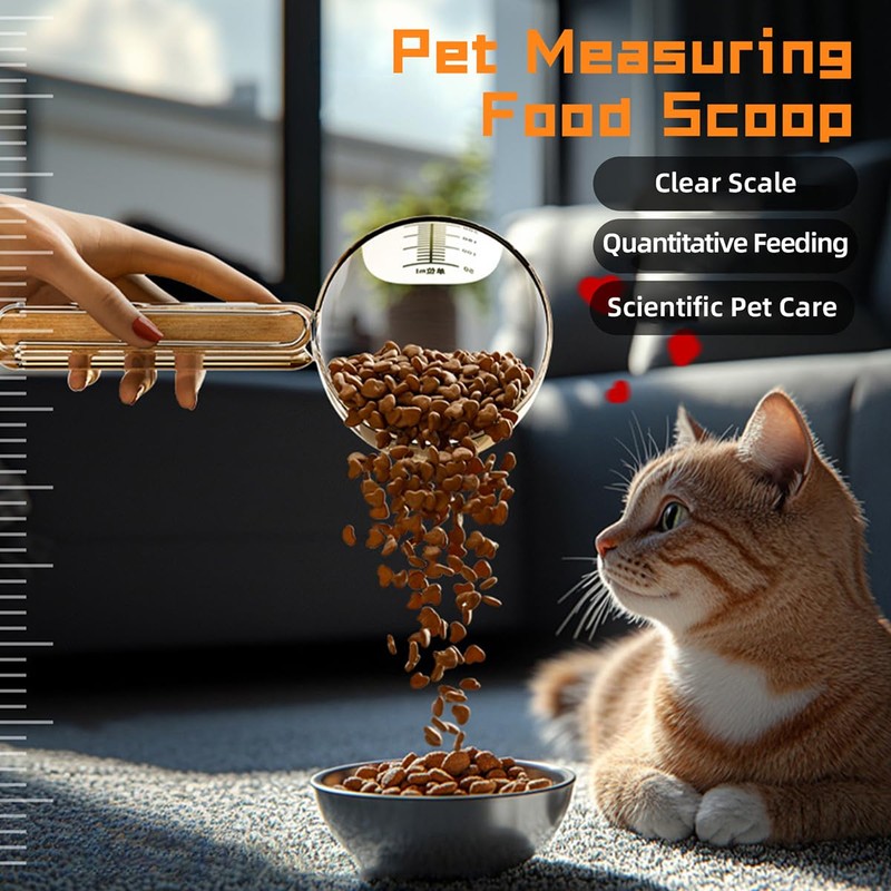 MANON ROSA Pet Food Measuring Scoop with Closure Clip -