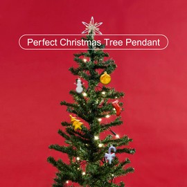 45Pcs Christmas Style Resin Molds Kit - Christmas Tree/Sock/Round Ornament/Snowman/Crutches Shape with Hole Keychain Pendant Silicone Mold Epoxy Casting Mould with Keychains for DIY Christmas Gift