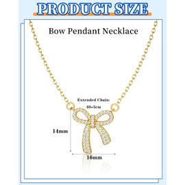 UYRVAPE Women's Necklace - Gold Bow Chain 18K Gold Thin Chain Bow Tie Necklace, Exquisite Fashion Modern Pendant Bowknot Shape, Beautiful Gift for Women and Girls
