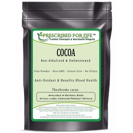 Prescribed for Life Cocoa - Non-GMO Unsweetened Dry Cocoa Nut Powder, 12 oz (340 g)