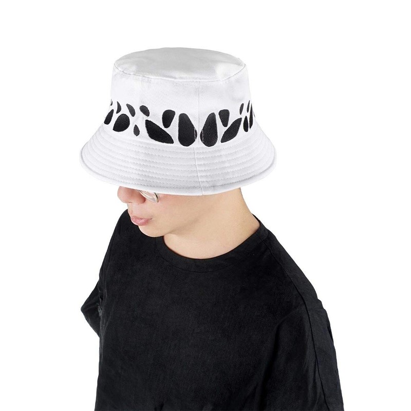 Trafalgar Law Design Bucket Hat for One Piece Fans Black/White,