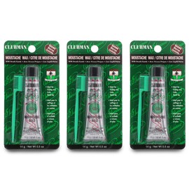 Clubman Moustache Wax Hang Pack Brown 0.5 oz x 3 packs