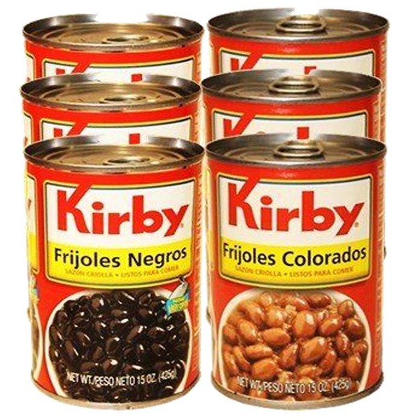 Kirby Cuban Style Red and Black Beans Combo Pack. 6 cans, 15 oz each