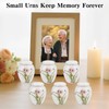 SOITIS 6 Pack Small Urns for Human Ashes Keepsake Daffodil