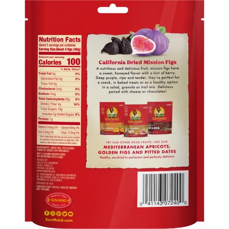Sun-Maid California Dried Mission Figs (Pack of 2)
