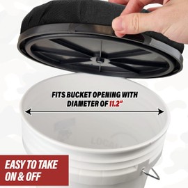 GearHill 5 Gallon Bucket Seat, 360 Degree Swivel Bucket Lid Padded with Memory Foam, Bucket Seat Cover Used for Hunting Gardening and Camping Fishing. (Black)