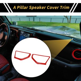 REPAIROCK 1 Pair a Pillar Speaker Cover Trim for Jeep Wrangler JL JLU 18-24 Window a Pillar Front Speaker Cover Stereo Audio Frame Trims ABS Red