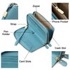 SENDEFN RFID Blocking Leather Zip Around Large Wallet for Women