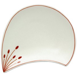 Arita Ware 97732 Koraku Kiln Plum Petal Small Plate, White Glazed Silver Color