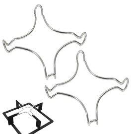 Zasvec Gas Stove Attachment 2 Pieces Gas Stove Attachment Stainless Steel Gas Cross Pot Holder Gas Stove Attachment Gas Stove Cross Pot Holder Universal for Kitchens Gas Stoves Silver 15 cm