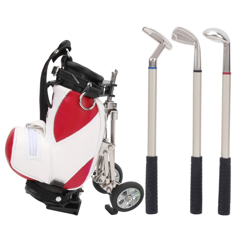 Desktop Golf Pen Set 3 Ballpoint Pens and Mini Bag