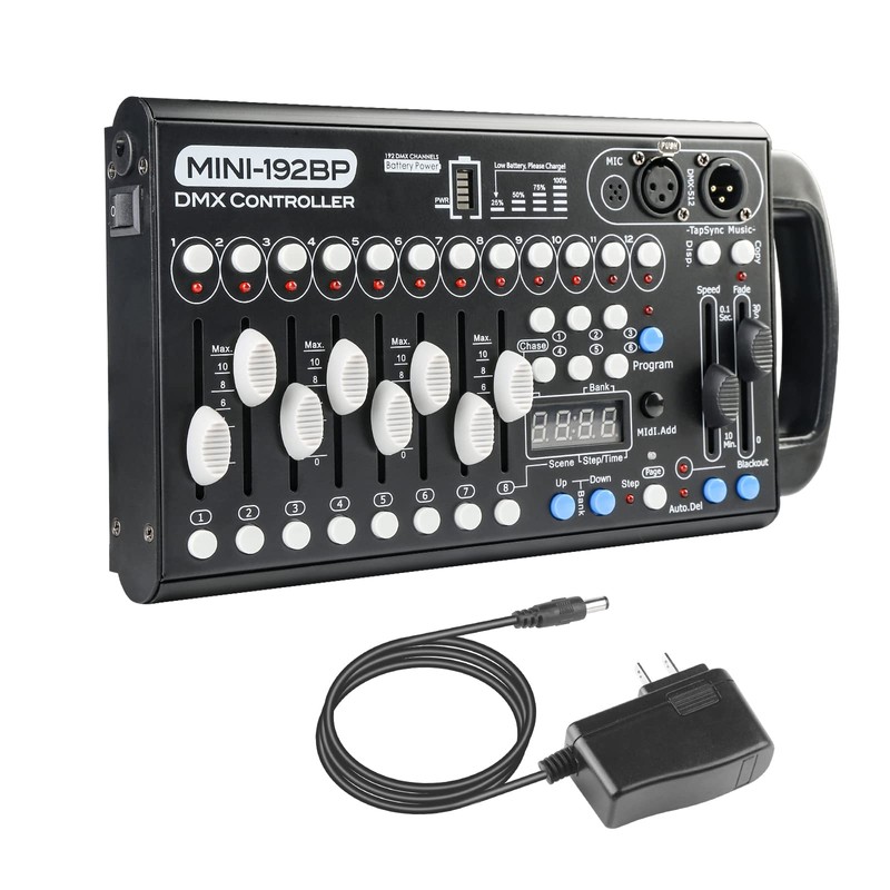Battery Dmx Controller with Midi, Portable Dmx Controller for Moving