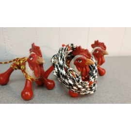 ROOSTER CROWS MICRO Chicken Roping Dummy w/ 2-Chicken Ropes Roping Toy Head and Heel Skill Toy