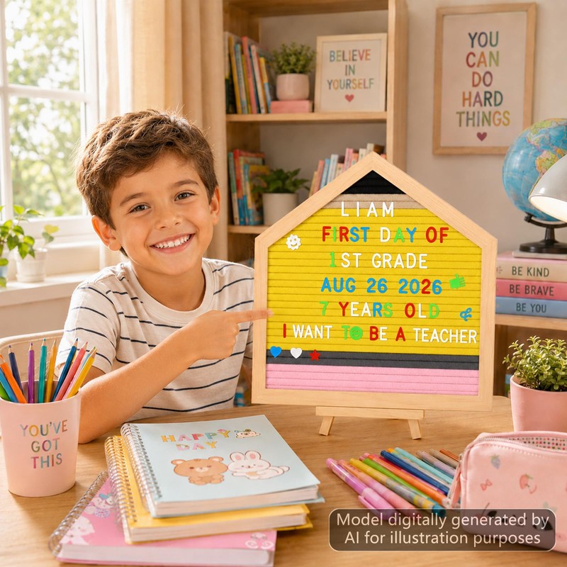 Felt Letter Board Back to School with 680 Letters First