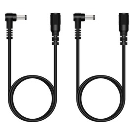 Fancasee (2 Pack 3 ft 5.5mm x 2.5mm DC Power Extension Cable 90 Degree Right Angle Male to Female Plug Adapter Extension Cord for IP Camera CCTV Surveillance Security Camera LED Strip DVR Router
